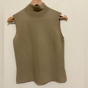 Giorgio Armani Beige Ribbed Knit Top